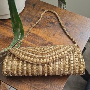 Source Unknown Gold Embellished Clutch